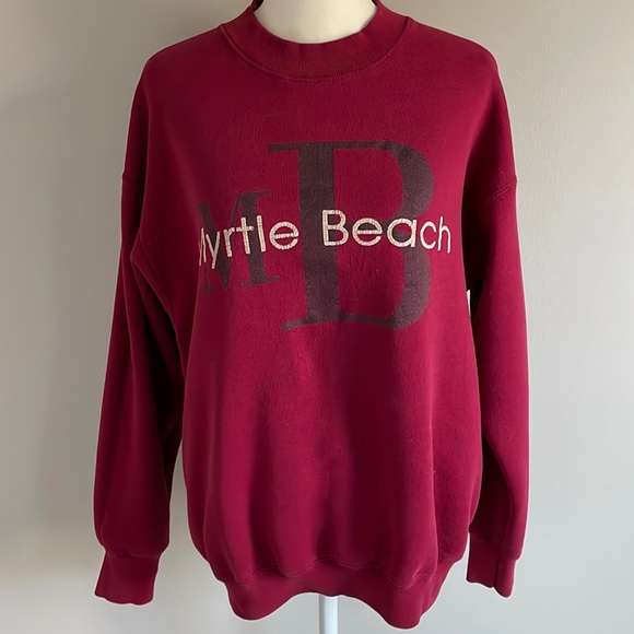 Vintage 90s Myrtle Beach Crewneck Sweatshirt Fruit of the Loom - Picture 3 of 8